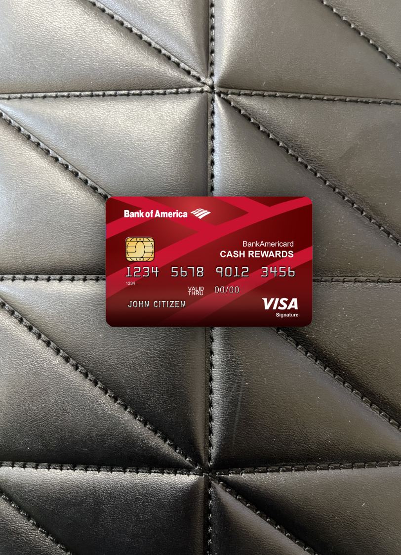 Download USA Bank of America Visa signature card photolook front Photoshop template